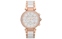 Michael Kors Наручные часы PARKER Collection с кварцевым механизмом, ремешком из нержавеющей стали, 39 мм, белый циферблат, женские, MK5774 mk5774 | rose gold
