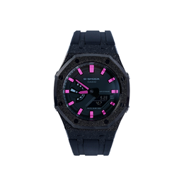 Casio Мужские часы с двойным жидкокристаллическим/аналоговым дисплеем, черные ga-2100-7a改装-粉墨粉刻度系列
