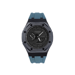 Casio Мужские часы с двойным жидкокристаллическим/аналоговым дисплеем, черные ga-2100-7a改装-山灰