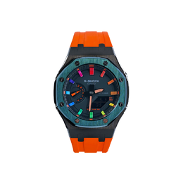 Casio Мужские часы с двойным жидкокристаллическим/аналоговым дисплеем, черные ga-2100-1a4pr改装-阳光彩虹