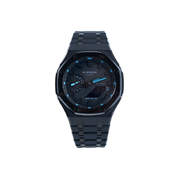 Casio Мужские часы с двойным жидкокристаллическим/аналоговым дисплеем, черные ga-2100-1a2pr改装-蔚蓝系列