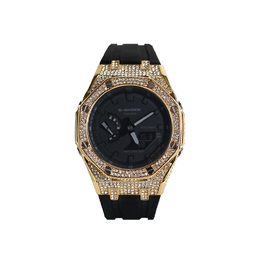 Casio Мужские часы с двойным жидкокристаллическим/аналоговым дисплеем, черные ga-2100-7a改装-顶流系列
