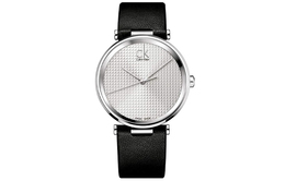Наручные часы Calvin Klein Sight Collection с кварцевым механизмом, кожаным ремешком, 40 мм, белый циферблат, мужские часы k1s21120