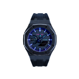Casio Мужские часы с двойным жидкокристаллическим/аналоговым дисплеем, черные ga-2100vb-1apr改装赛博朋克