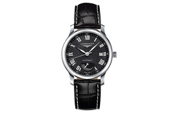 Longines Мужские механические часы Master Collection с черным циферблатом, корпусом из нержавеющей стали и ремешком из крокодиловой кожи l2.708.4.51.7