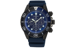 Seiko Часы Prospe Collection Solar Quartz с силиконовым ремешком, мужские, синий циферблат ssc701p1