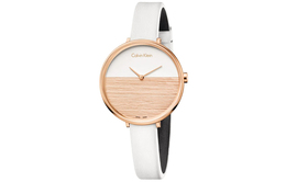 Calvin Klein CK/ Наручные часы с кварцевым механизмом, кожаным ремешком, 38 мм, белый циферблат, женские часы k7a236lh