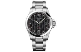 Longines Мужские часы Comcast Collection с кварцевым механизмом, 43 мм, черный циферблат, корпус из нержавеющей стали, ремешок из нержавеющей стали l3.726.4.66.6