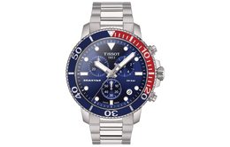 Tissot Мужские часы T Sport, коллекция Starfish, кварцевый механизм, корпус из нержавеющей стали, синий циферблат, 45,5 мм t120.417.11.041.03
