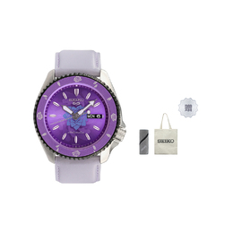 Seiko Механические часы с кожаным ремешком, унисекс, фиолетовый циферблат srph09k1 | purple