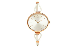 Calvin Klein CK/ Наручные часы с кварцевым механизмом, кожаным ремешком, 38 мм, белый циферблат, женские часы k3v236l6