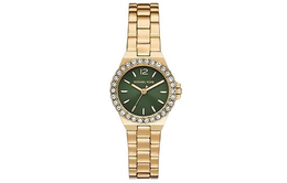 Michael Kors Наручные часы Camille Collection с кварцевым механизмом, ремешком из нержавеющей стали и зеленым циферблатом, женские часы mk7395