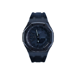Casio Мужские часы с двойным жидкокристаллическим/аналоговым дисплеем, синие ga-2100-1a1改装-黑武士系列