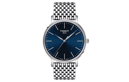Tissot Мужские кварцевые часы с циферблатом синего цвета, корпусом из нержавеющей стали и стальным ремешком, 40 мм t143.410.11.041.00