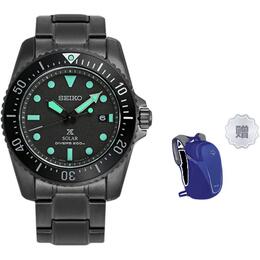 Seiko Часы PROSPEX Collection Solar Movement с ремешком из нержавеющей стали, мужские, с черным циферблатом sne587p1 | black