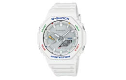 Casio Мужские белые часы с жидкокристаллическим/аналоговым дисплеем ga-b2100fc-7ajf
