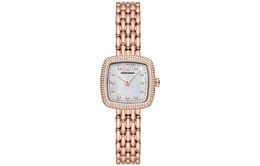 Наручные часы ROSA Collection с кварцевым механизмом, ремешком из нержавеющей стали и серебристым циферблатом для женщин Emporio Armani ar11496