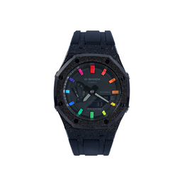 Casio Мужские часы с двойным жидкокристаллическим/аналоговым дисплеем, черные ga-2100-1a1改装-黑武士彩虹系列