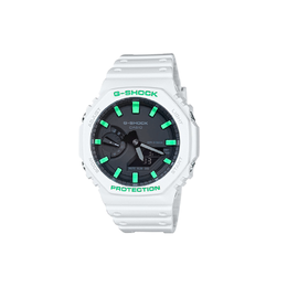 Casio Часы унисекс с двумя жидкокристаллическими/аналоговыми дисплеями, 48,5 мм, черные ga-2100-1a1改装-绿果