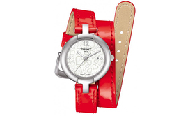 Tissot Женские часы Pink Collection с кварцевым механизмом, 28 мм, белый циферблат, корпус из нержавеющей стали, кожаный ремешок t084.210.16.117.00 | white