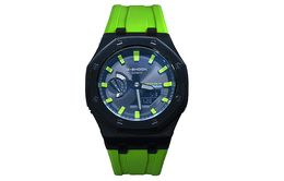 Casio Мужские молодежные черные часы ga-b2100-1a改装-亮绿黑武士