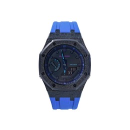 Casio Мужские часы с двойным жидкокристаллическим/аналоговым дисплеем, черные ga-2100vb-1apr改装-霜黑朋克
