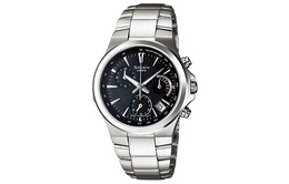 Casio Женские часы SHEEN с кварцевым механизмом, ремешком из нержавеющей стали и черным циферблатом she-5019d-1a