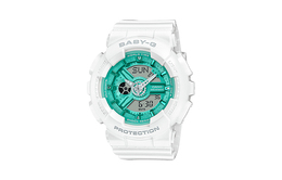 Casio Часы с двойным дисплеем, кварцевым механизмом и жидкокристаллическим/аналоговым дисплеем, унисекс, фиолетовый циферблат ga-110xws系列
