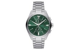 Emporio Armani Наручные часы с кварцевым механизмом, ремешком из нержавеющей стали, 43 мм, зеленый циферблат, мужские ar11480