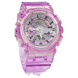 Casio Кварцевый механизм, ремешок из смолы, японские/корейские женские часы, серый циферблат gma-s110vw-4apr