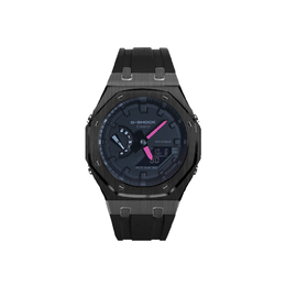 Casio Мужские часы с двойным жидкокристаллическим/аналоговым дисплеем, черные ga-2100-7a改装-粉墨粉针系列
