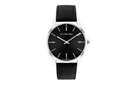 Наручные часы Calvin Klein TIMELESS с кварцевым механизмом, кожаным ремешком, 40 мм, черный циферблат, мужские часы 25000013