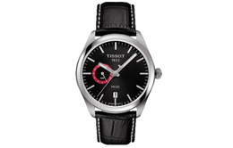 Tissot Мужские часы коллекции PR100 с кварцевым механизмом, 39 мм, черный циферблат, корпус из нержавеющей стали, кожаный ремешок t101.452.16.051.00