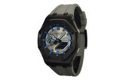Casio Мужские часы с двойным жидкокристаллическим/аналоговым дисплеем, синие ga-2100sb-1a改装-灰黑拉丝武士
