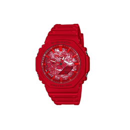 Casio Мужские часы с жидкокристаллическим/аналоговым дисплеем, красные ga-2100-4a改装-龙腾天下系列