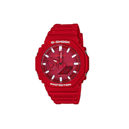 Casio Часы унисекс с двойным жидкокристаллическим/аналоговым дисплеем, красные ga-2100-4a-喜相逢系列