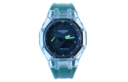 Casio Мужские часы с двойным жидкокристаллическим/аналоговым дисплеем, черные ga-2100ske-7a改装-冰川绿