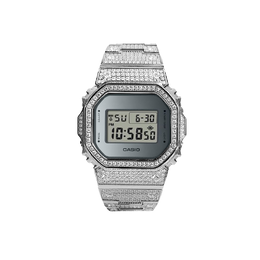 Серые часы унисекс серии G-SQUAD Casio dw-5600ff-8jf改装-小方块银质盘