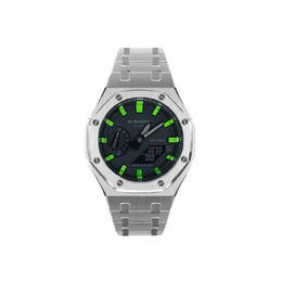 Casio Часы унисекс с двумя жидкокристаллическими/аналоговыми дисплеями, 48,5 мм, черные ga-2100-1a1改装-瘴气