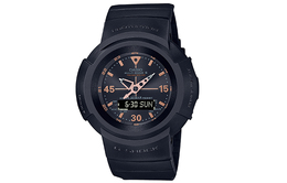 Casio Мужские часы с двойным жидкокристаллическим/аналоговым дисплеем, 55,2 мм, черные, awg-m520g-1a9