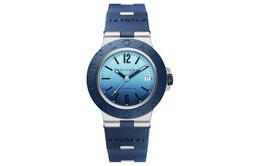 Bulgari ∙ Коллекционные наручные часы с автоматическим механизмом, резиновым ремешком 40 мм, синим циферблатом, мужские часы 103815