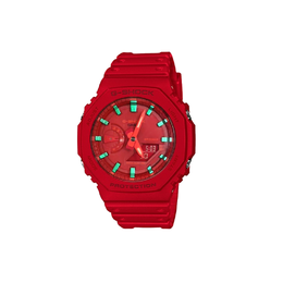 Casio Мужские часы с жидкокристаллическим/аналоговым дисплеем, красные ga-2100-4a改装-朝霞