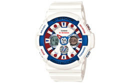 Casio Женские белые часы ga-201tr-7er с двойным жидкокристаллическим/аналоговым дисплеем