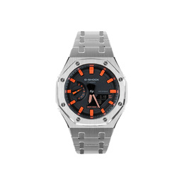 Casio Унисекс-часы с двумя жидкокристаллическими/аналоговыми дисплеями, черные ga-2100-1a1改装-重金狂欢