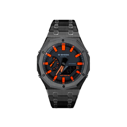 Casio Мужские часы с двойным дисплеем, жидкокристаллическим/аналоговым циферблатом, 48,5 мм, черные ga-2100-1a4pr改装-暮色摇滚