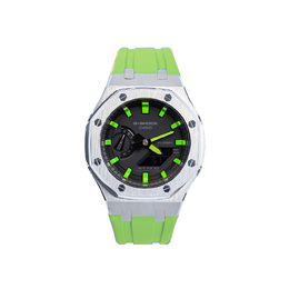 Casio Часы унисекс с двумя жидкокристаллическими/аналоговыми дисплеями, 48,5 мм, черные ga-2100-1a1改装-夜幕银翡