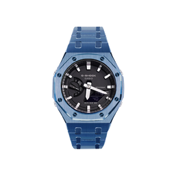 Casio Часы унисекс с двумя жидкокристаллическими/аналоговыми дисплеями, 48,5 мм, черные ga-2100-1a改装-布鲁爵士