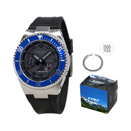Casio Унисекс-часы с двумя жидкокристаллическими/аналоговыми дисплеями, черные ga-2100-1a1改装-蓝圈黑胶带
