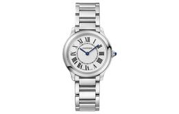 Cartier Картье Ронде Де женские часы с кварцевым механизмом 29 мм серебристый циферблат корпус из нержавеющей стали браслет из нержавеющей стали wsrn0033