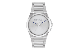Наручные часы Calvin Klein с кварцевым механизмом, стальным ремешком и серебристым циферблатом. Мужские часы 25200456